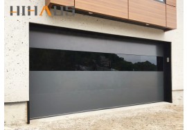 Nouveau modèle de porte de garage en verre de luxe en aluminium de Hihaus