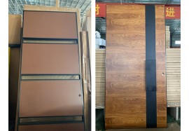 De vraies photos pour les portes d'entrée en bois en usine