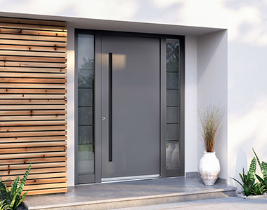 Hihaus Exterior porte d'entrée en aluminium avec panneau latéral