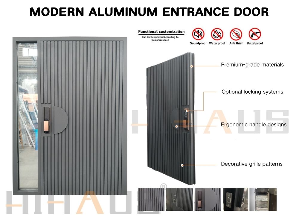 aluminum entrance door structure