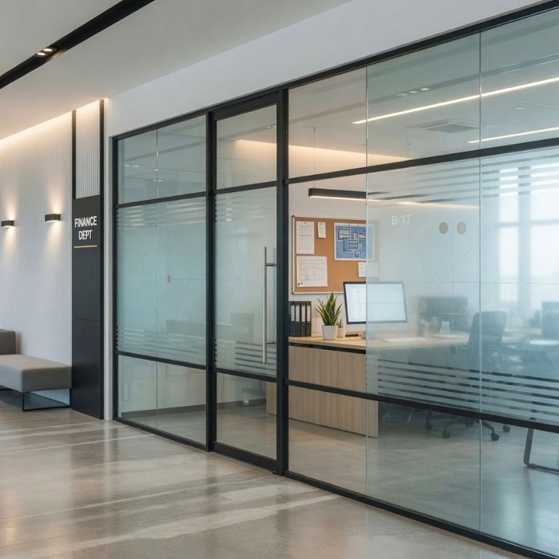 glass office wall